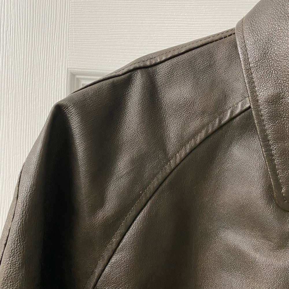 Burks BAY vintage leather Jacket Men size large in great condition - Picture 10 of 11
